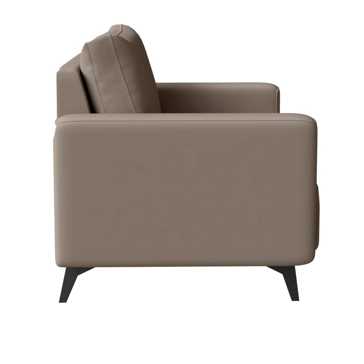 Inno Single - Seater Leather Sofa with Stainless Steel Legs and Removable Cushions