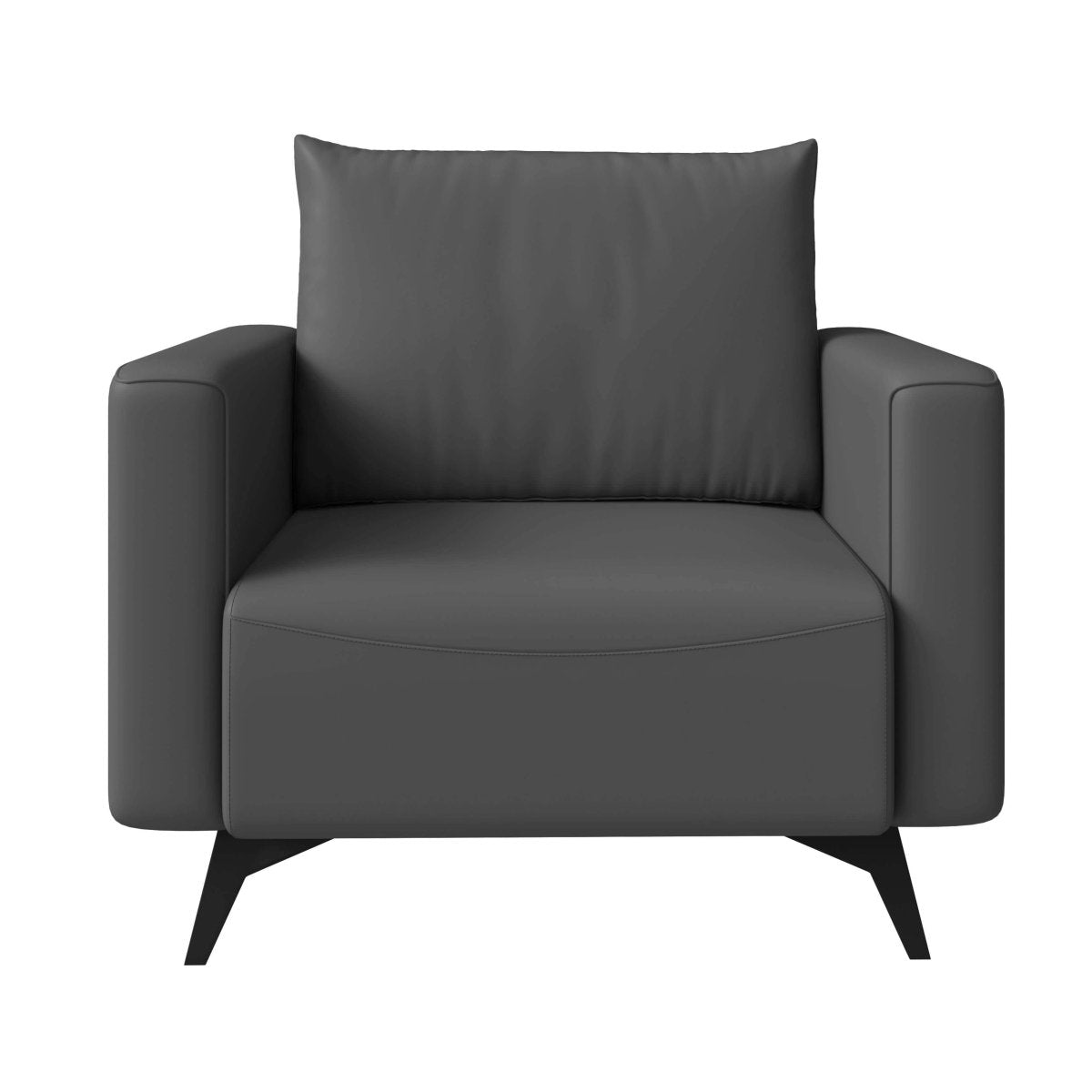 Inno Single - Seater Leather Sofa with Stainless Steel Legs and Removable Cushions