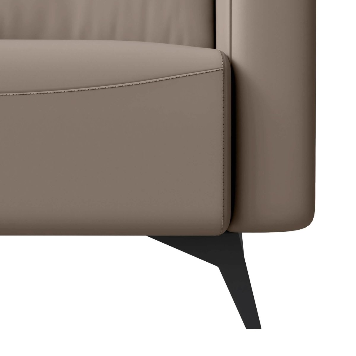 Inno Single - Seater Leather Sofa with Stainless Steel Legs and Removable Cushions