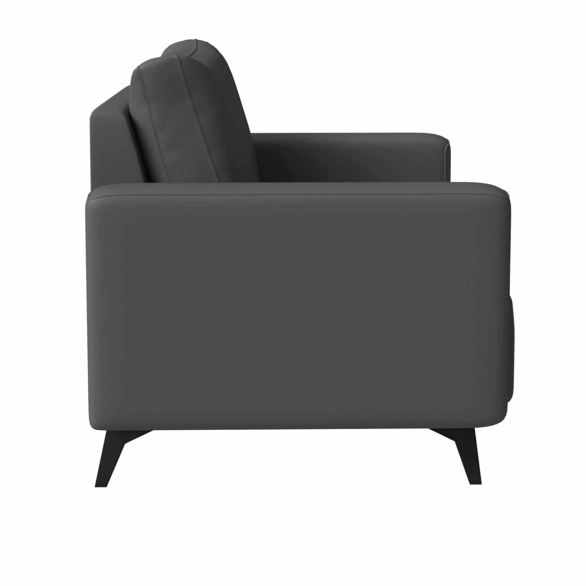 Inno Single - Seater Leather Sofa with Stainless Steel Legs and Removable Cushions