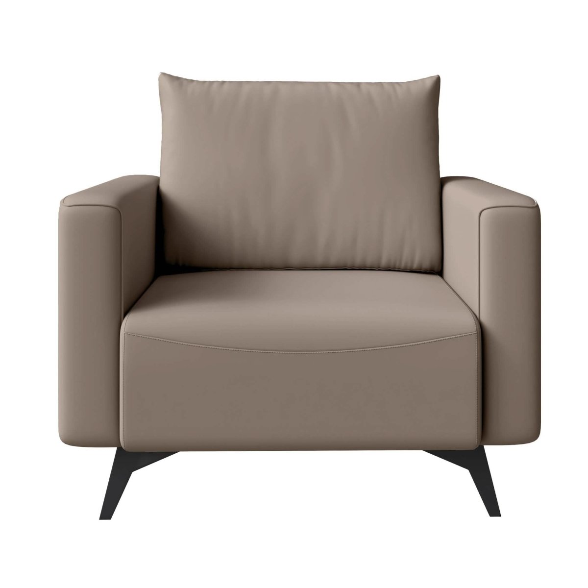 Inno Single - Seater Leather Sofa with Stainless Steel Legs and Removable Cushions