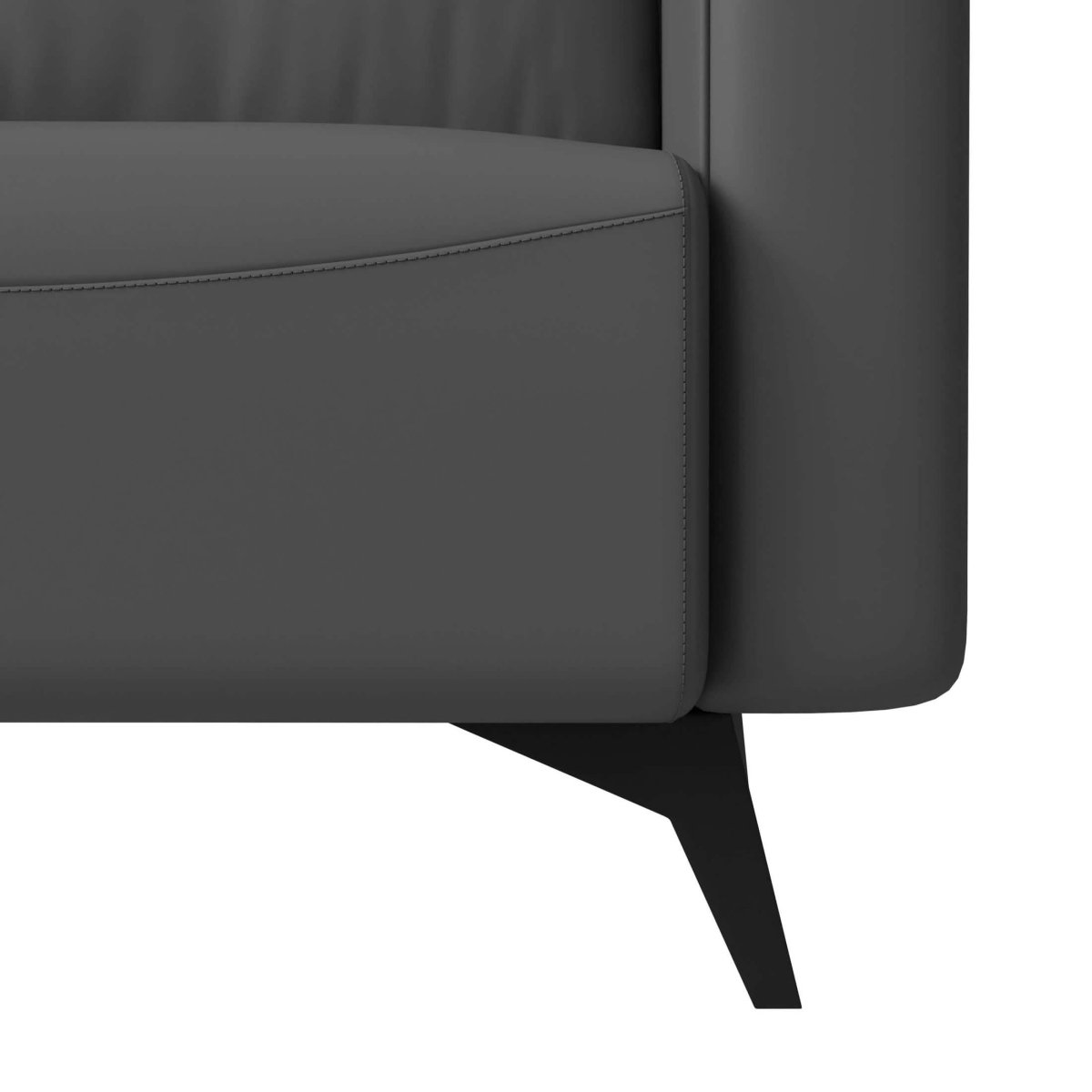 Inno Single - Seater Leather Sofa with Stainless Steel Legs and Removable Cushions