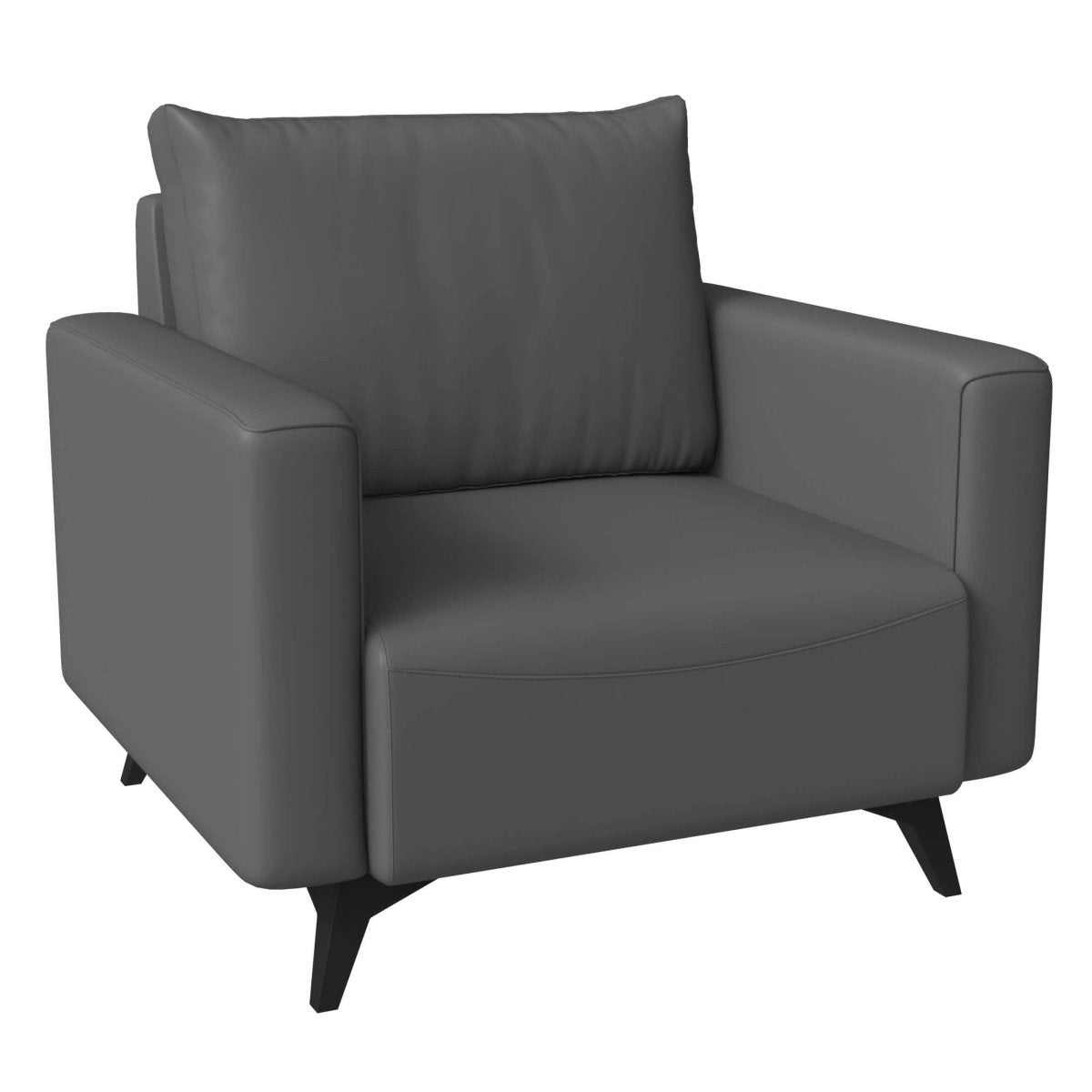 Inno Single - Seater Leather Sofa with Stainless Steel Legs and Removable Cushions