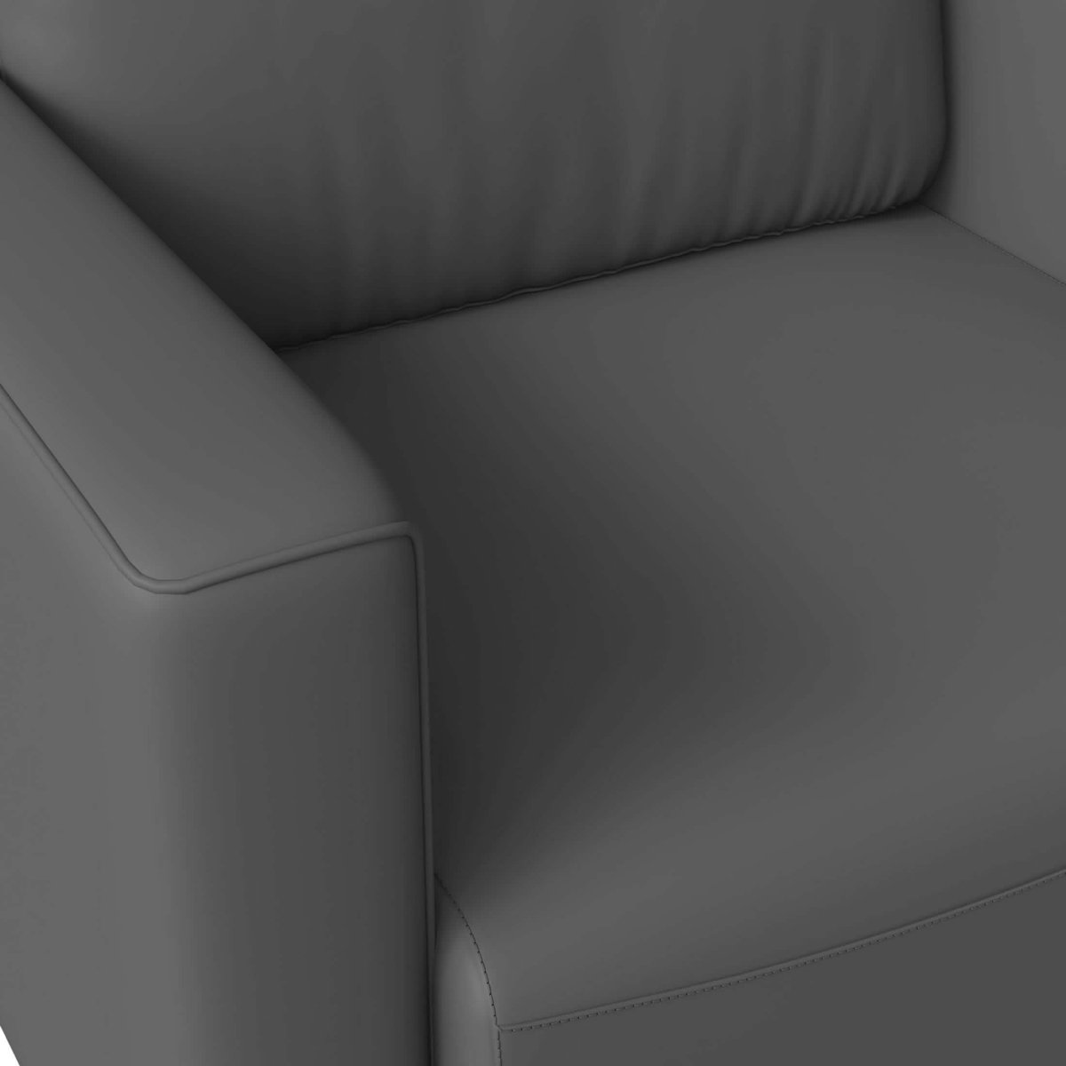 Inno Single - Seater Leather Sofa with Stainless Steel Legs and Removable Cushions
