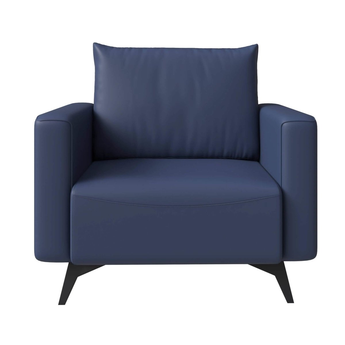 Inno Single - Seater Leather Sofa with Stainless Steel Legs and Removable Cushions