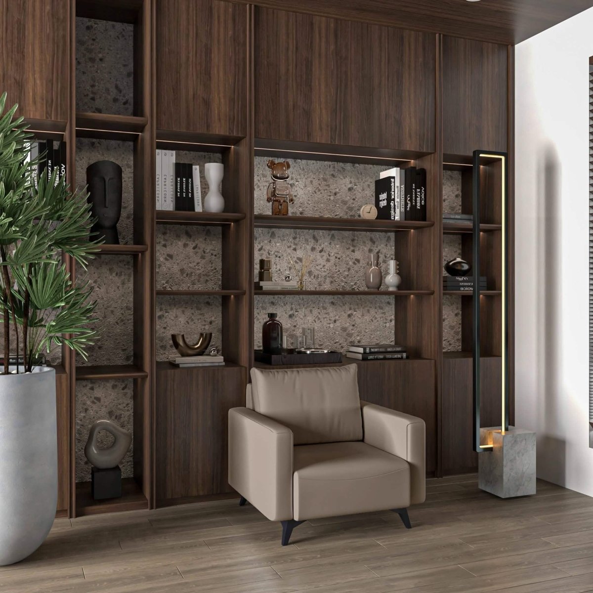 Inno Single - Seater Leather Sofa with Stainless Steel Legs and Removable Cushions