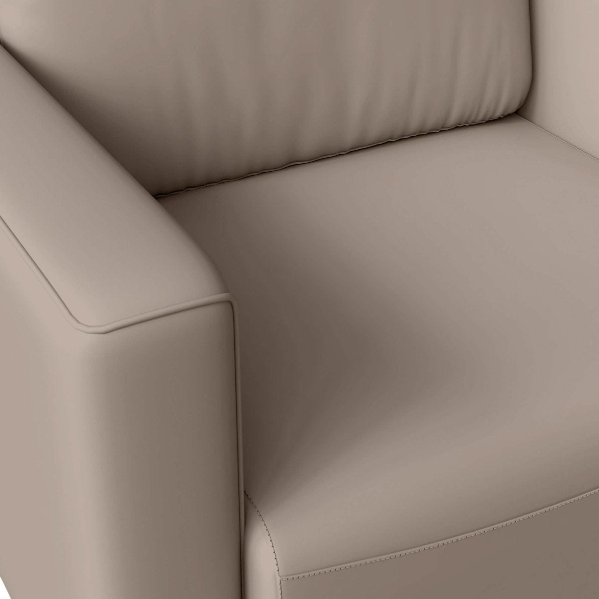 Inno Single - Seater Leather Sofa with Stainless Steel Legs and Removable Cushions