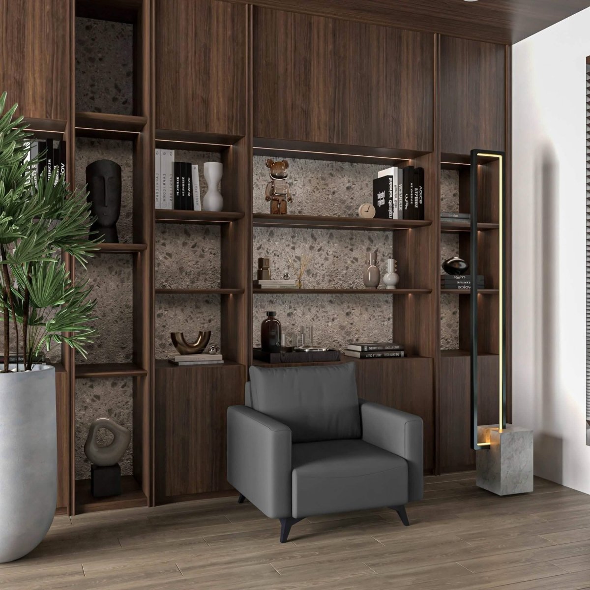 Inno Single - Seater Leather Sofa with Stainless Steel Legs and Removable Cushions