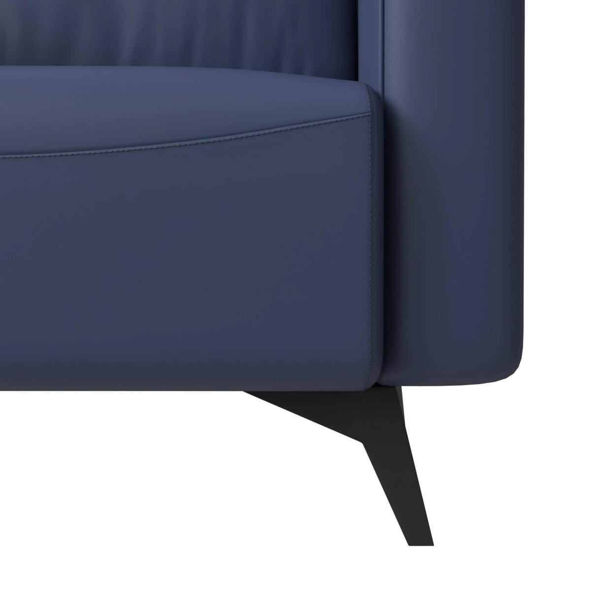 Inno Single - Seater Leather Sofa with Stainless Steel Legs and Removable Cushions