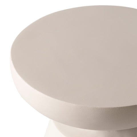 Isle Minimalist Side Table with Round Fiberstone Tabletop Accent Table and Pedestal Base