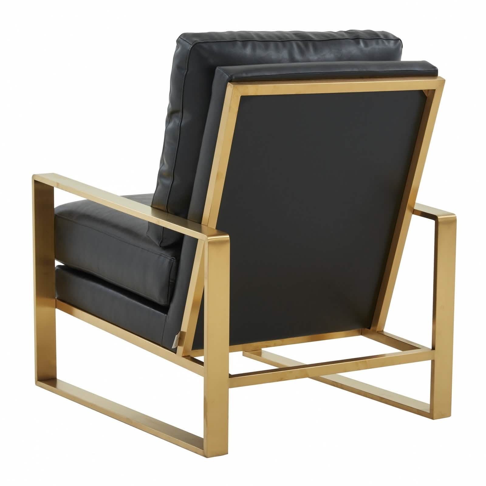 Jefferson Accent Armchair Upholstered in Velvet/Leather and Gold/Silver Metal Frame