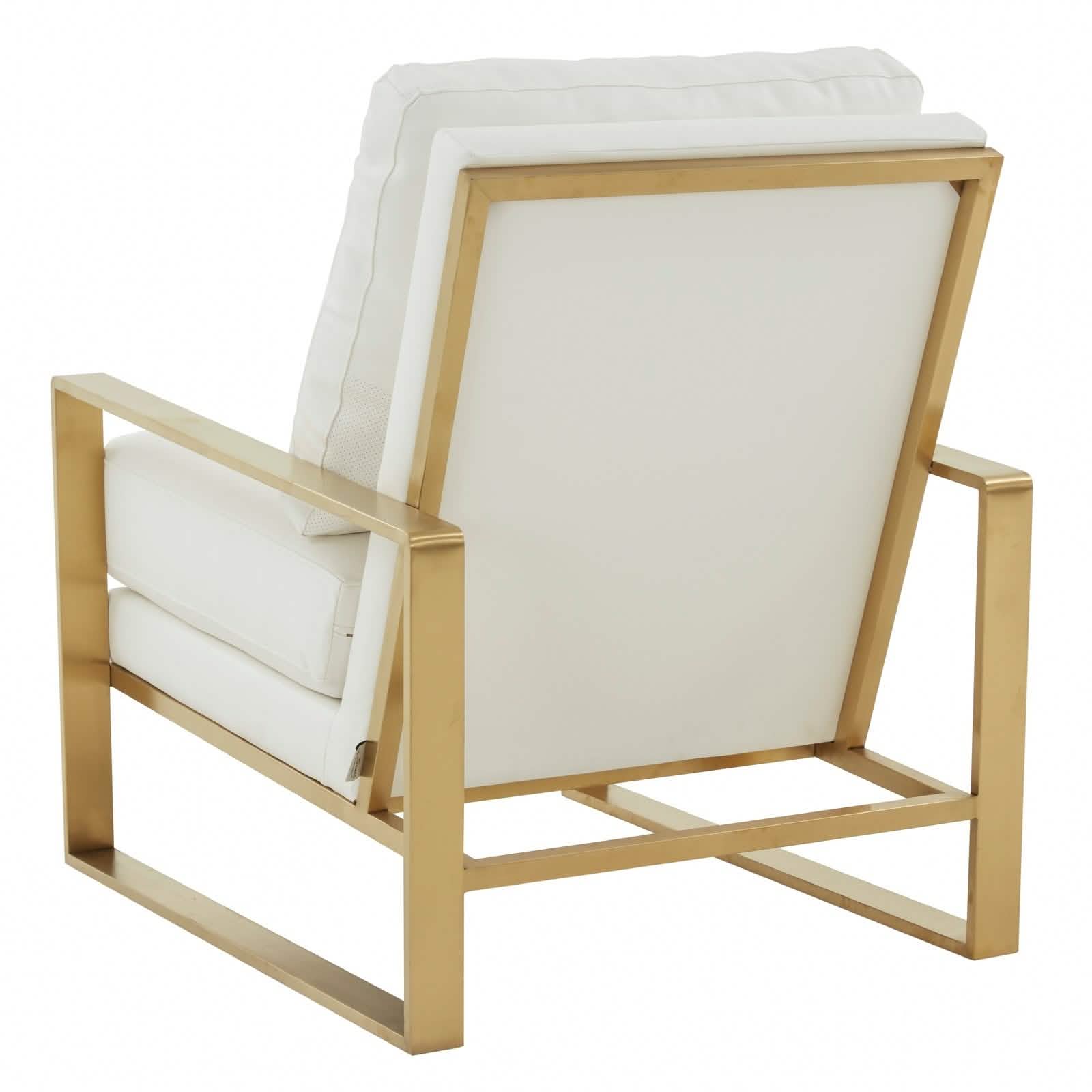 Jefferson Accent Armchair Upholstered in Velvet/Leather and Gold/Silver Metal Frame