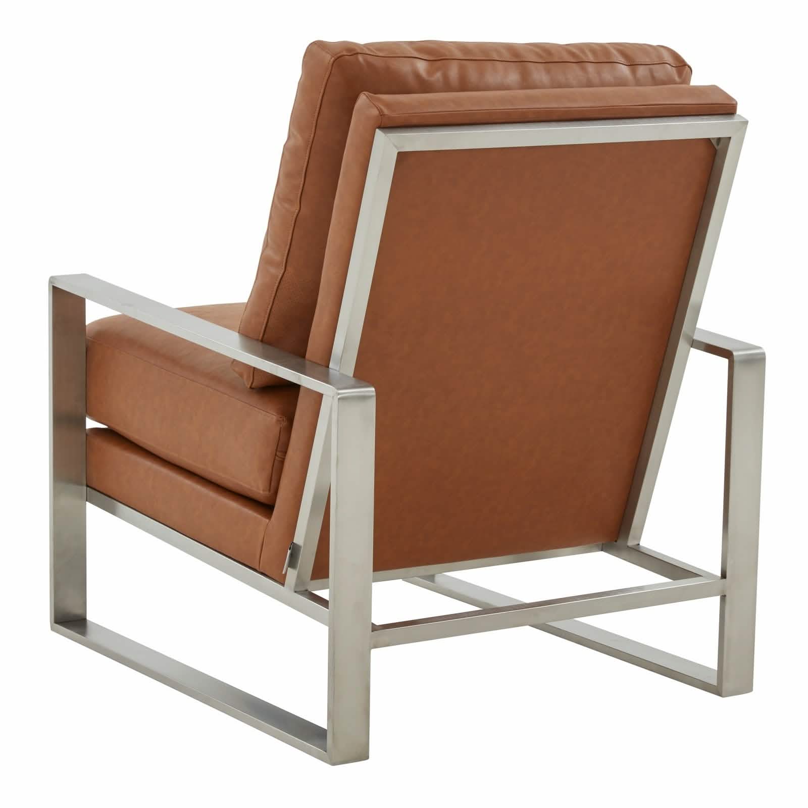 Jefferson Accent Armchair Upholstered in Velvet/Leather and Gold/Silver Metal Frame