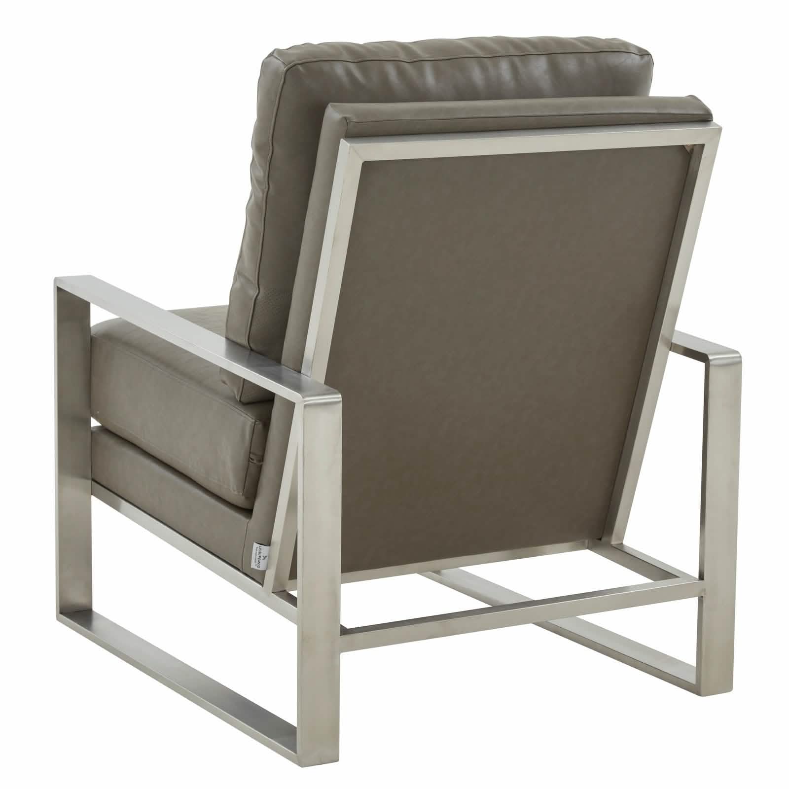 Jefferson Accent Armchair Upholstered in Velvet/Leather and Gold/Silver Metal Frame
