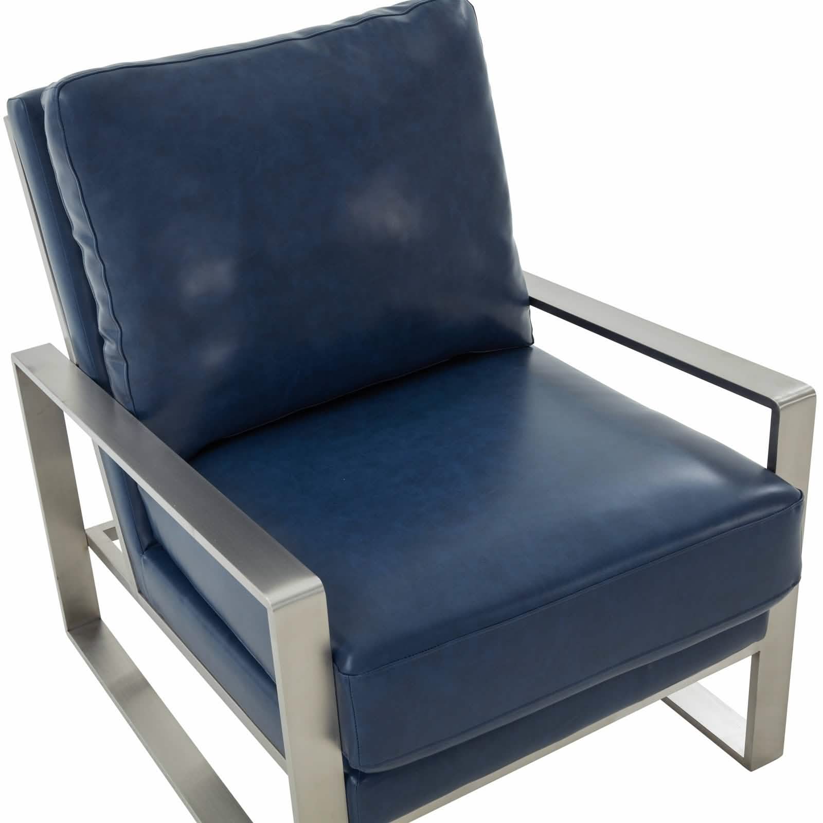 Jefferson Accent Armchair Upholstered in Velvet/Leather and Gold/Silver Metal Frame