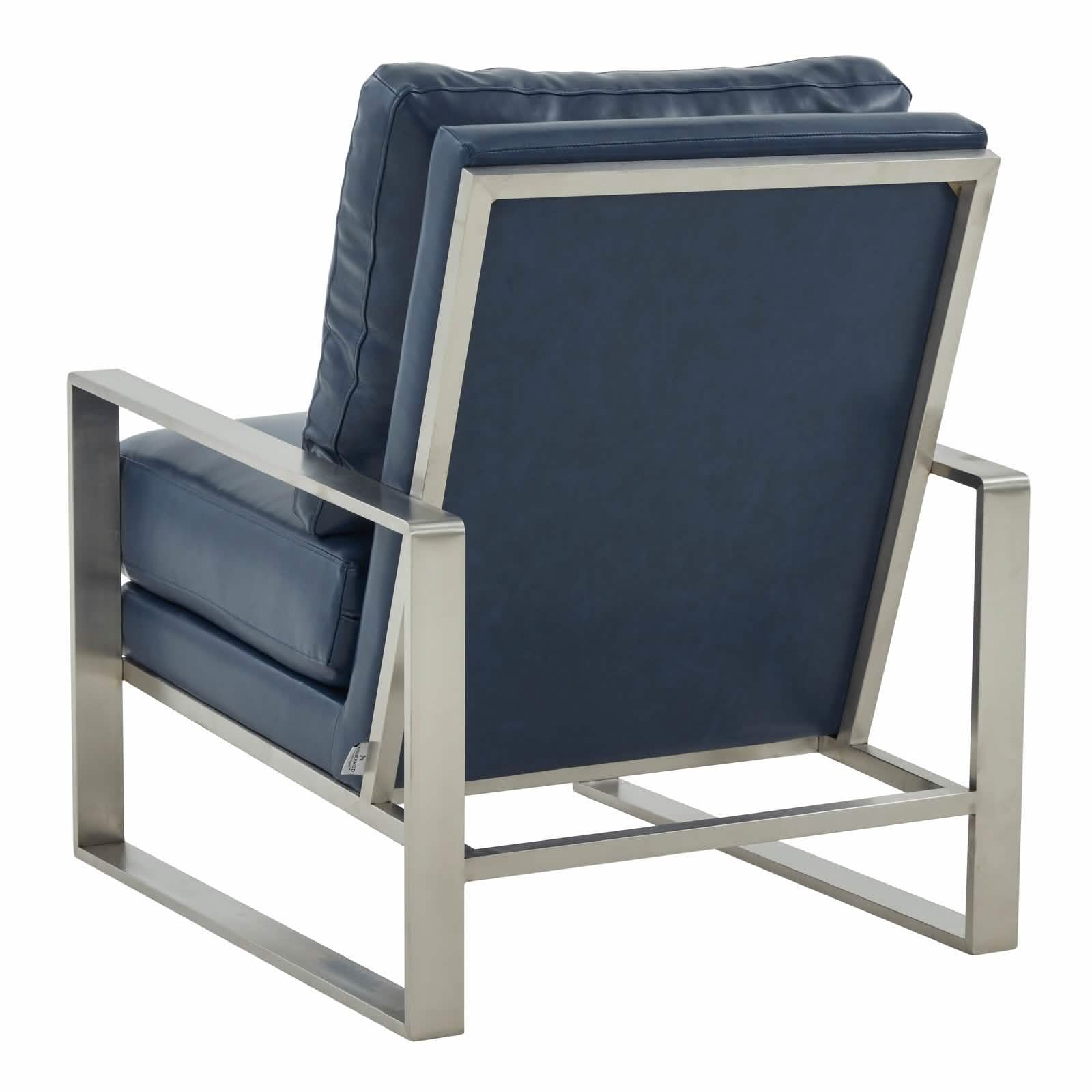Jefferson Accent Armchair Upholstered in Velvet/Leather and Gold/Silver Metal Frame