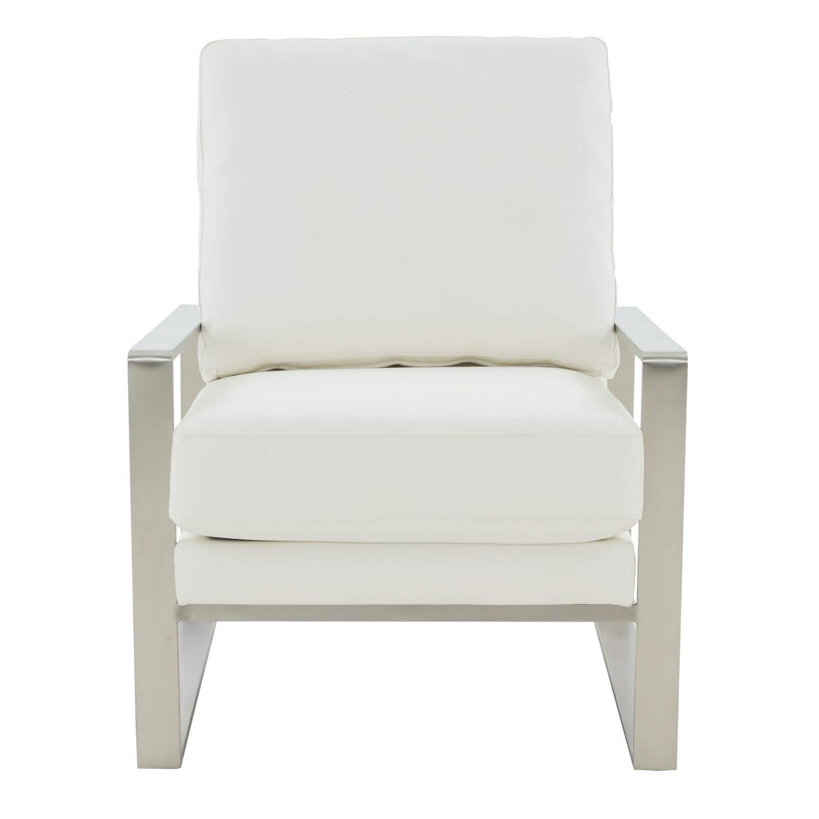 Jefferson Accent Armchair Upholstered in Velvet/Leather and Gold/Silver Metal Frame