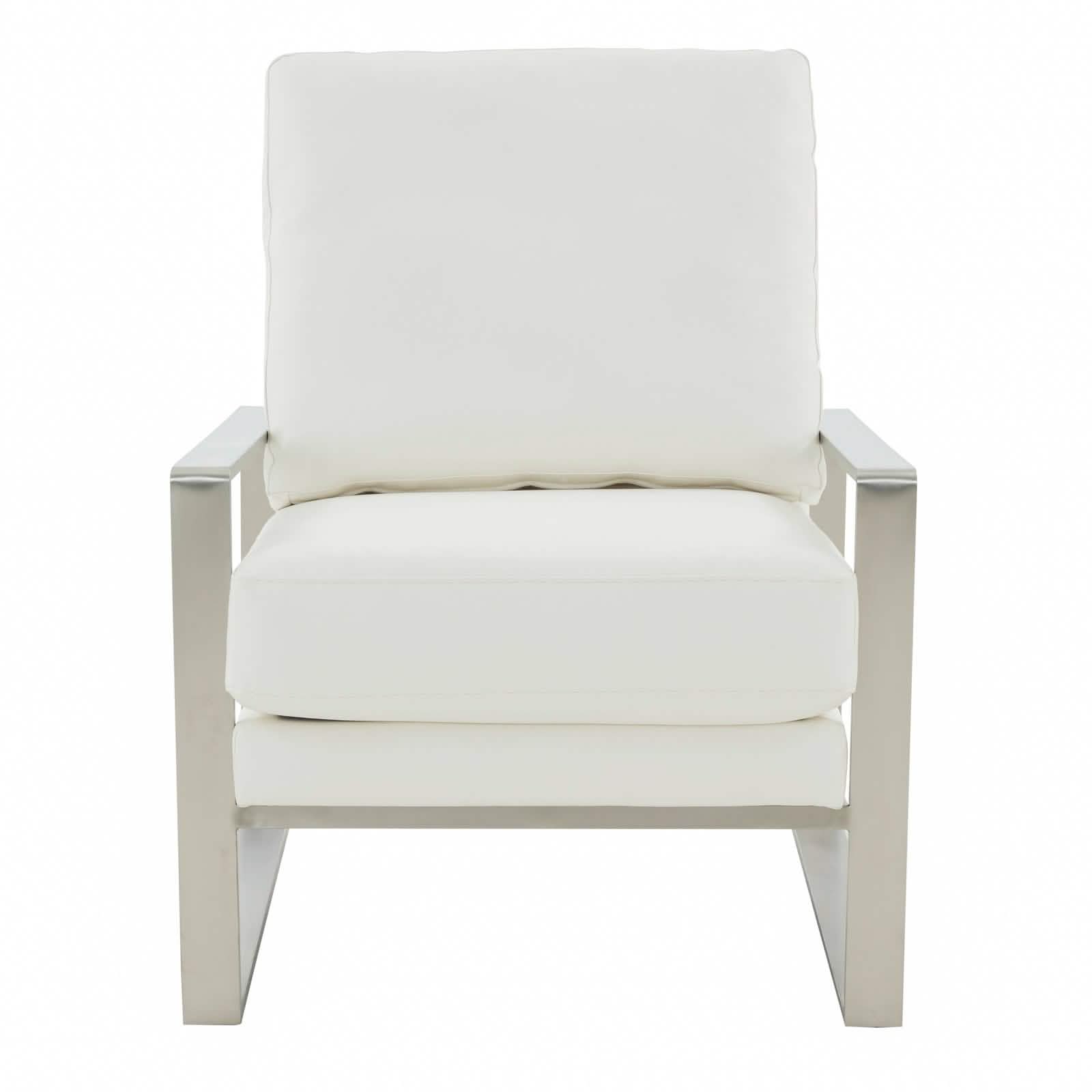 Jefferson Accent Armchair Upholstered in Velvet/Leather and Gold/Silver Metal Frame