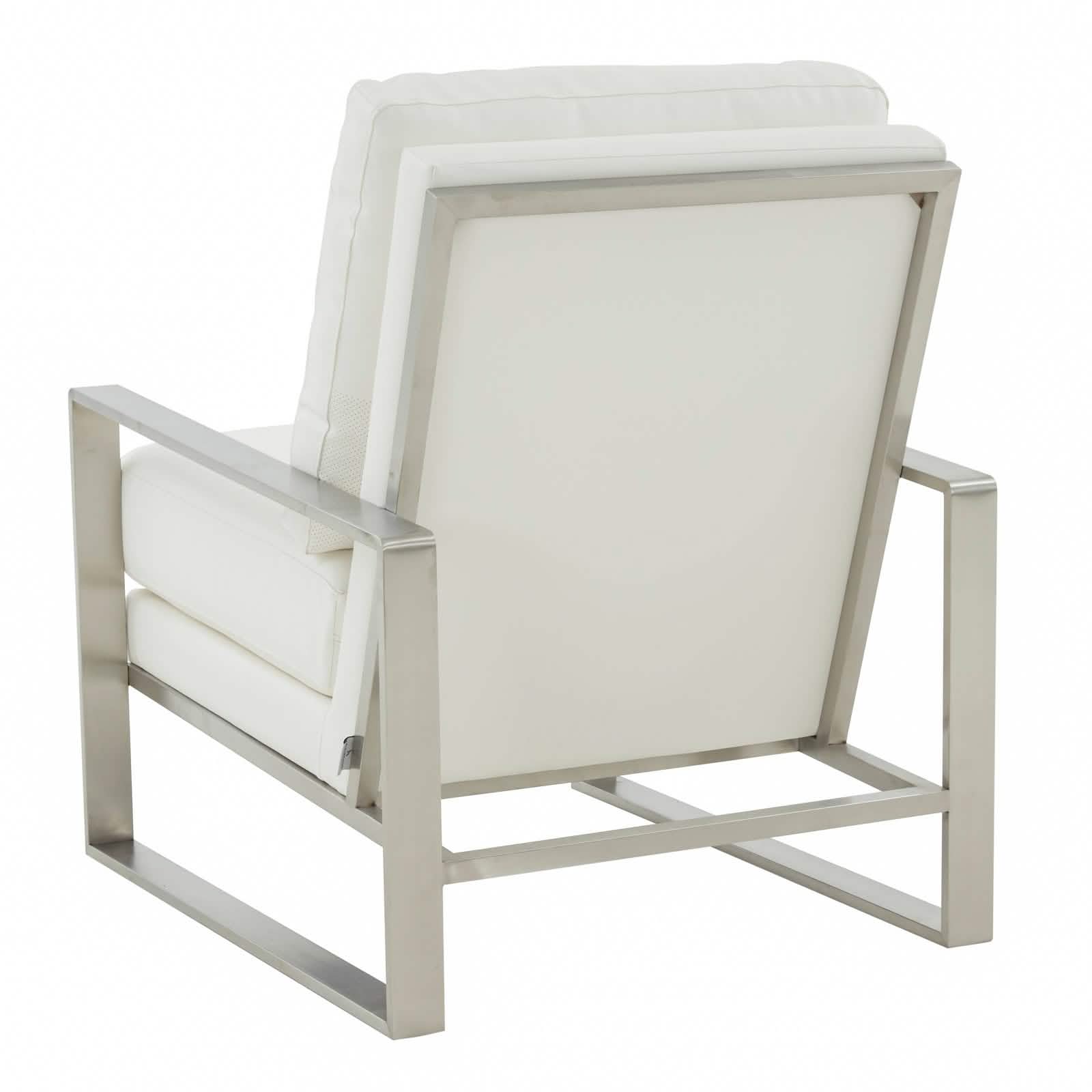 Jefferson Accent Armchair Upholstered in Velvet/Leather and Gold/Silver Metal Frame