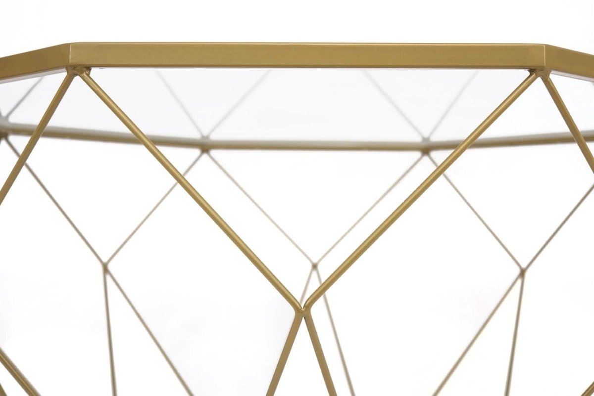 Jefferson 3 - Piece Leather Arm Chairs and Octagonal Coffee Table with Gold Base Set for Living Room