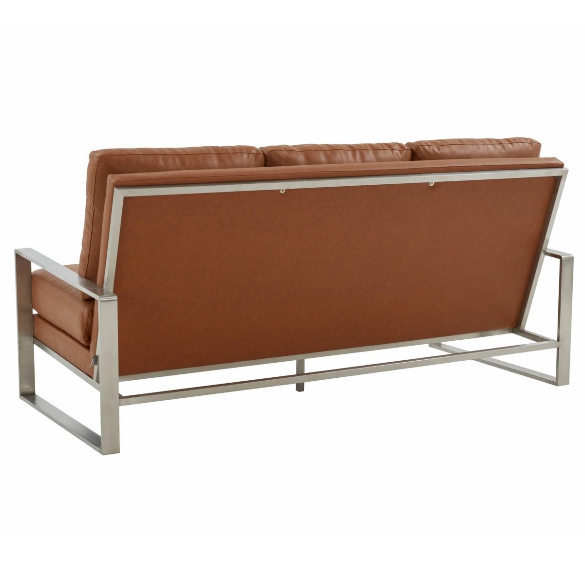 Jefferson 3 - Seater Sofa Upholstered in Velvet/Leather with Gold/Silver Steel Base