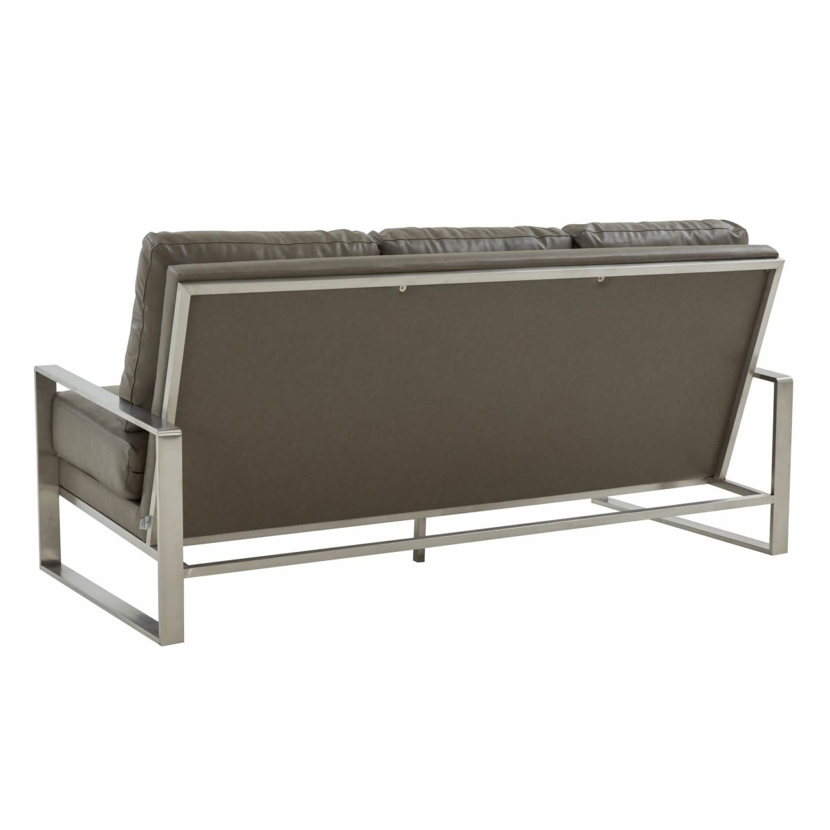 Jefferson 3 - Seater Sofa Upholstered in Velvet/Leather with Gold/Silver Steel Base
