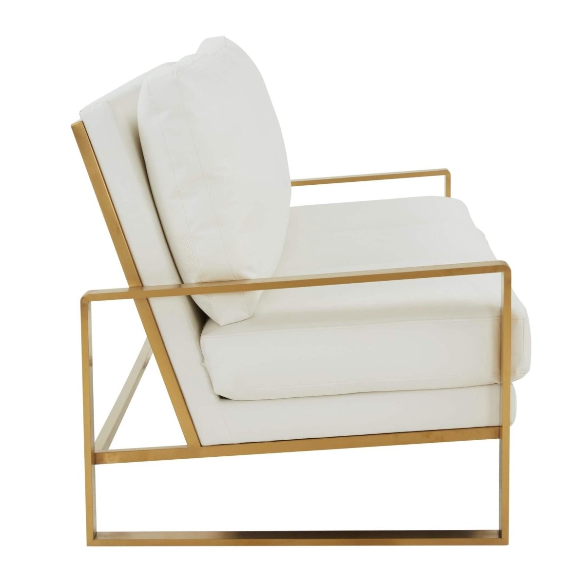 Jefferson 3 - Seater Sofa Upholstered in Velvet/Leather with Gold/Silver Steel Base