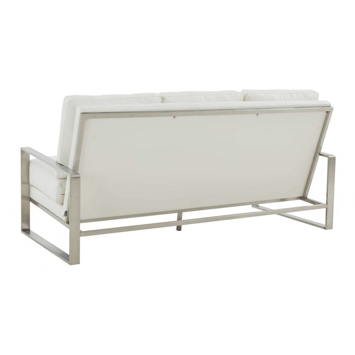Jefferson 3 - Seater Sofa Upholstered in Velvet/Leather with Gold/Silver Steel Base