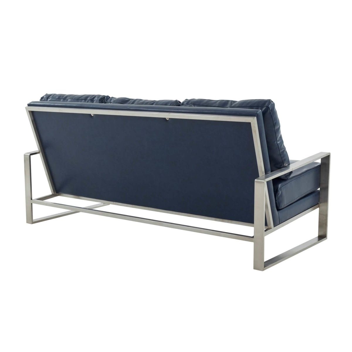 Jefferson 3 - Seater Sofa Upholstered in Velvet/Leather with Gold/Silver Steel Base