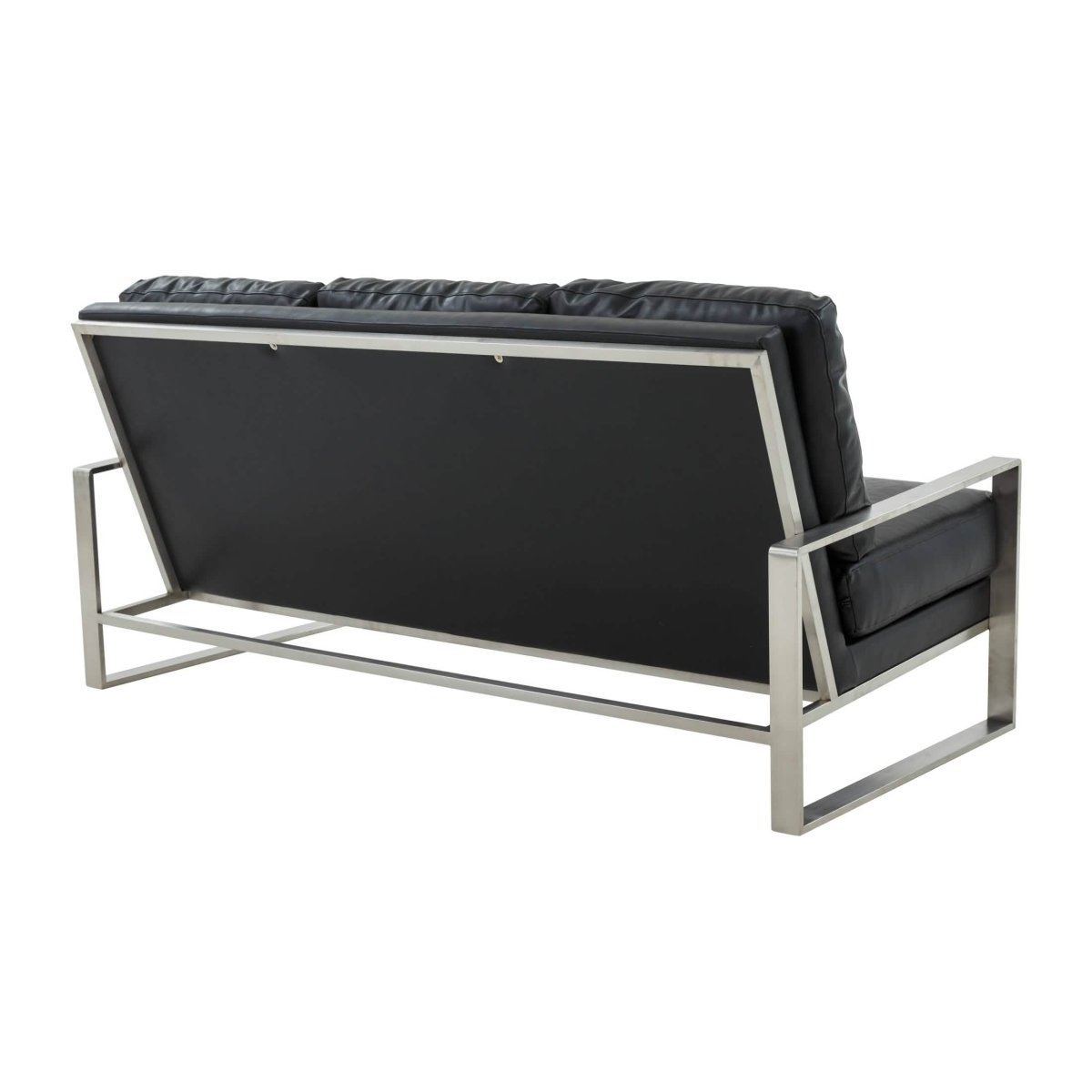 Jefferson 3 - Seater Sofa Upholstered in Velvet/Leather with Gold/Silver Steel Base