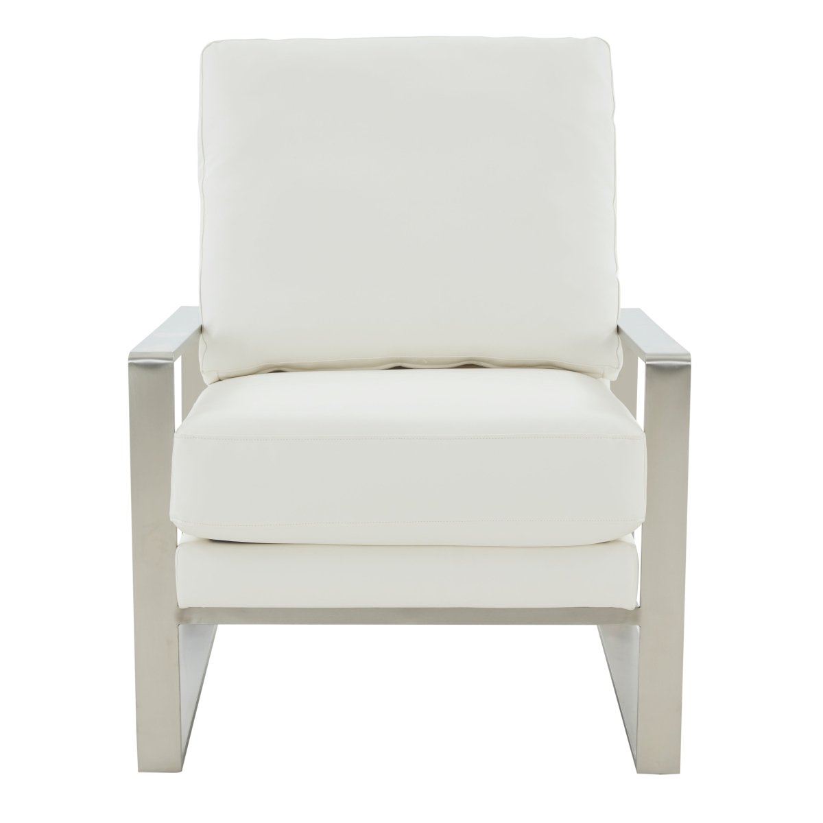 Jefferson Accent Armchair Upholstered in Velvet/Leather and Gold/Silver Metal Frame
