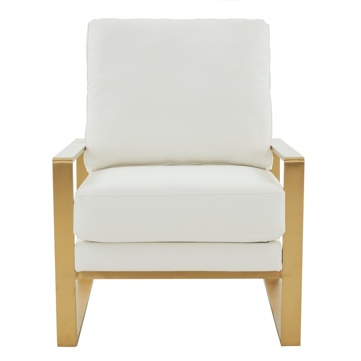 Jefferson Accent Armchair Upholstered in Velvet/Leather and Gold/Silver Metal Frame
