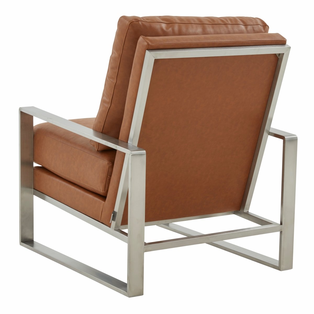 Jefferson Accent Armchair Upholstered in Velvet/Leather and Gold/Silver Metal Frame