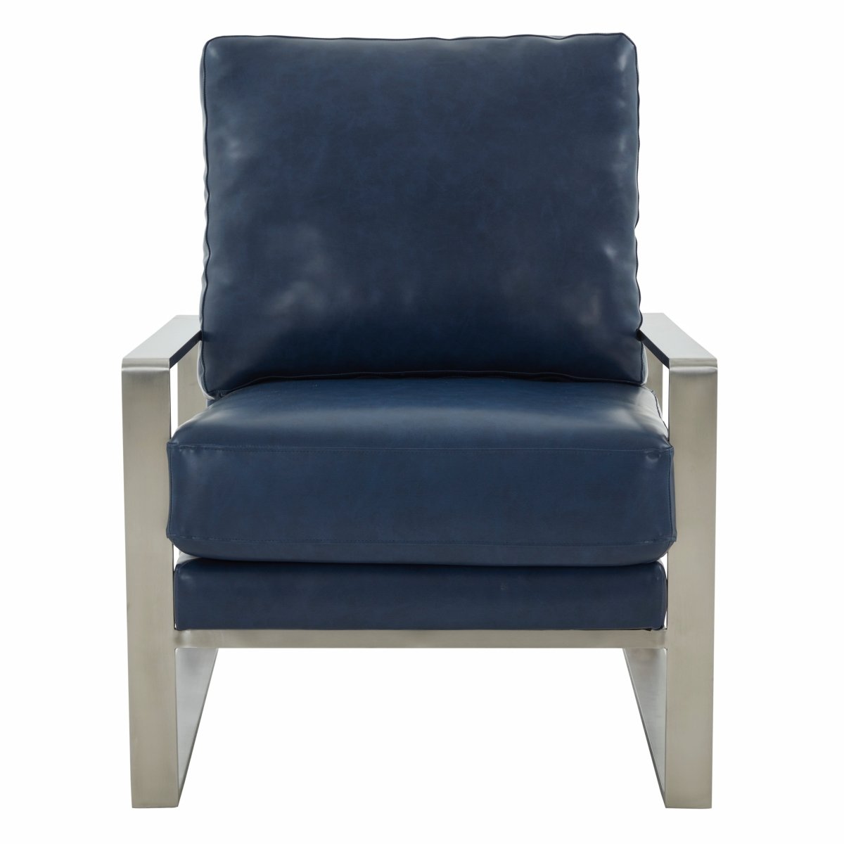 Jefferson Accent Armchair Upholstered in Velvet/Leather and Gold/Silver Metal Frame