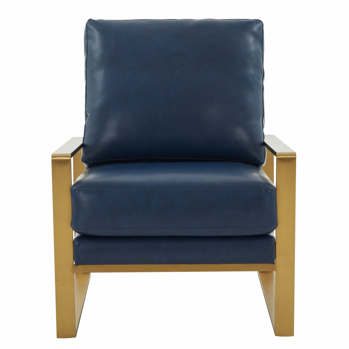 Jefferson Accent Armchair Upholstered in Velvet/Leather and Gold/Silver Metal Frame