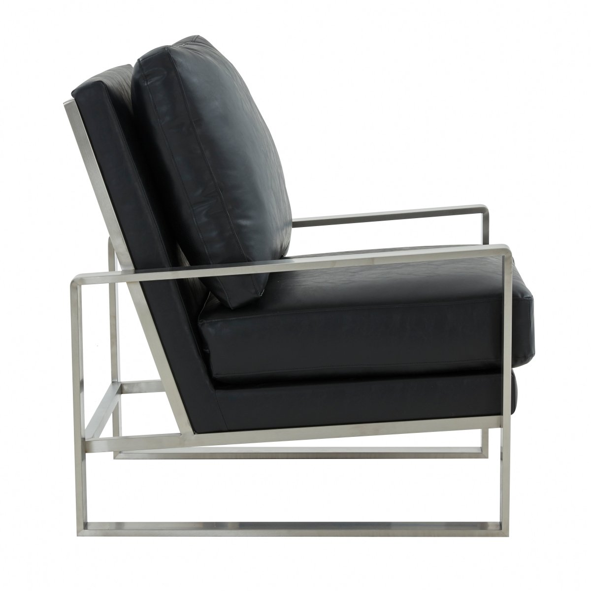Jefferson Accent Armchair Upholstered in Velvet/Leather and Gold/Silver Metal Frame
