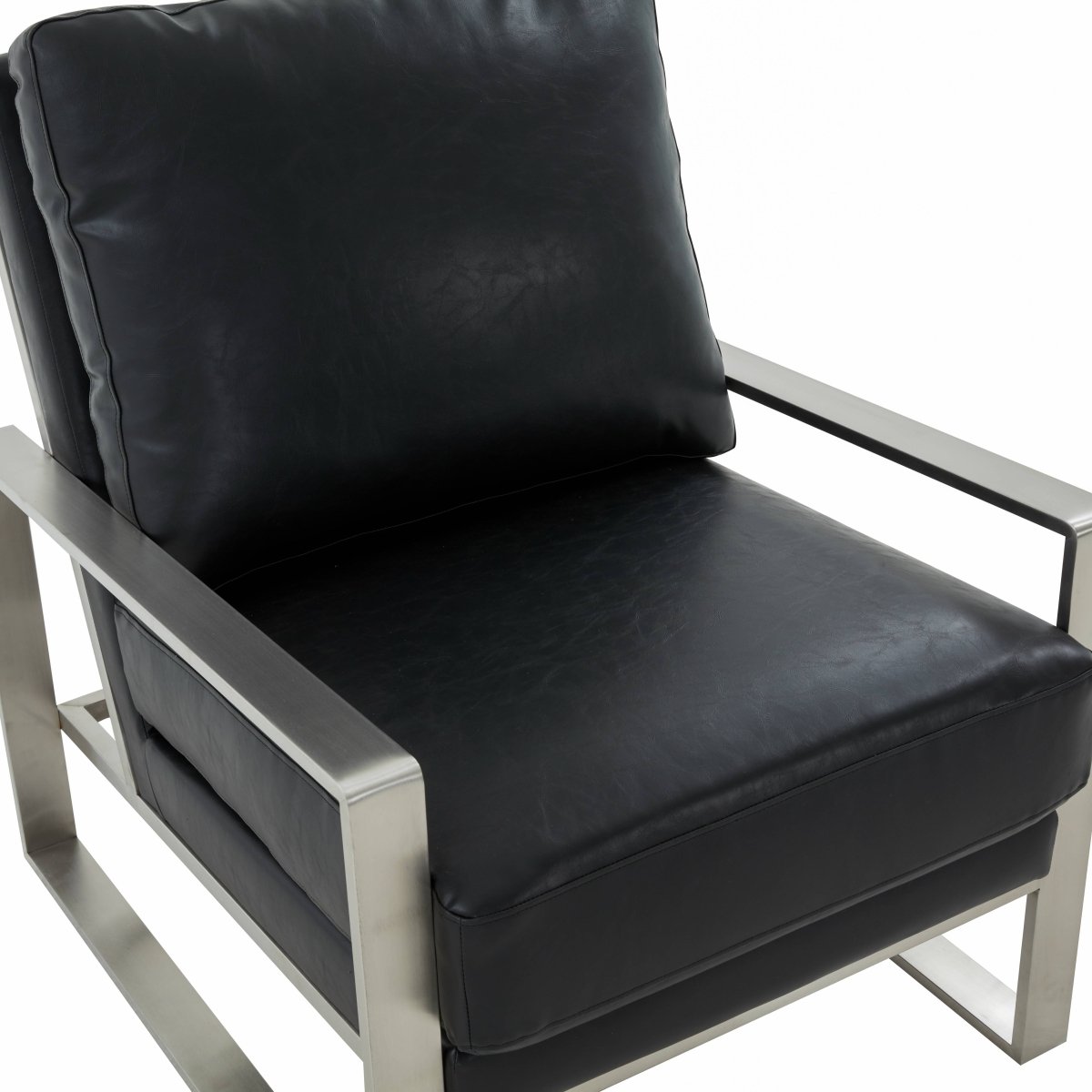 Jefferson Accent Armchair Upholstered in Velvet/Leather and Gold/Silver Metal Frame