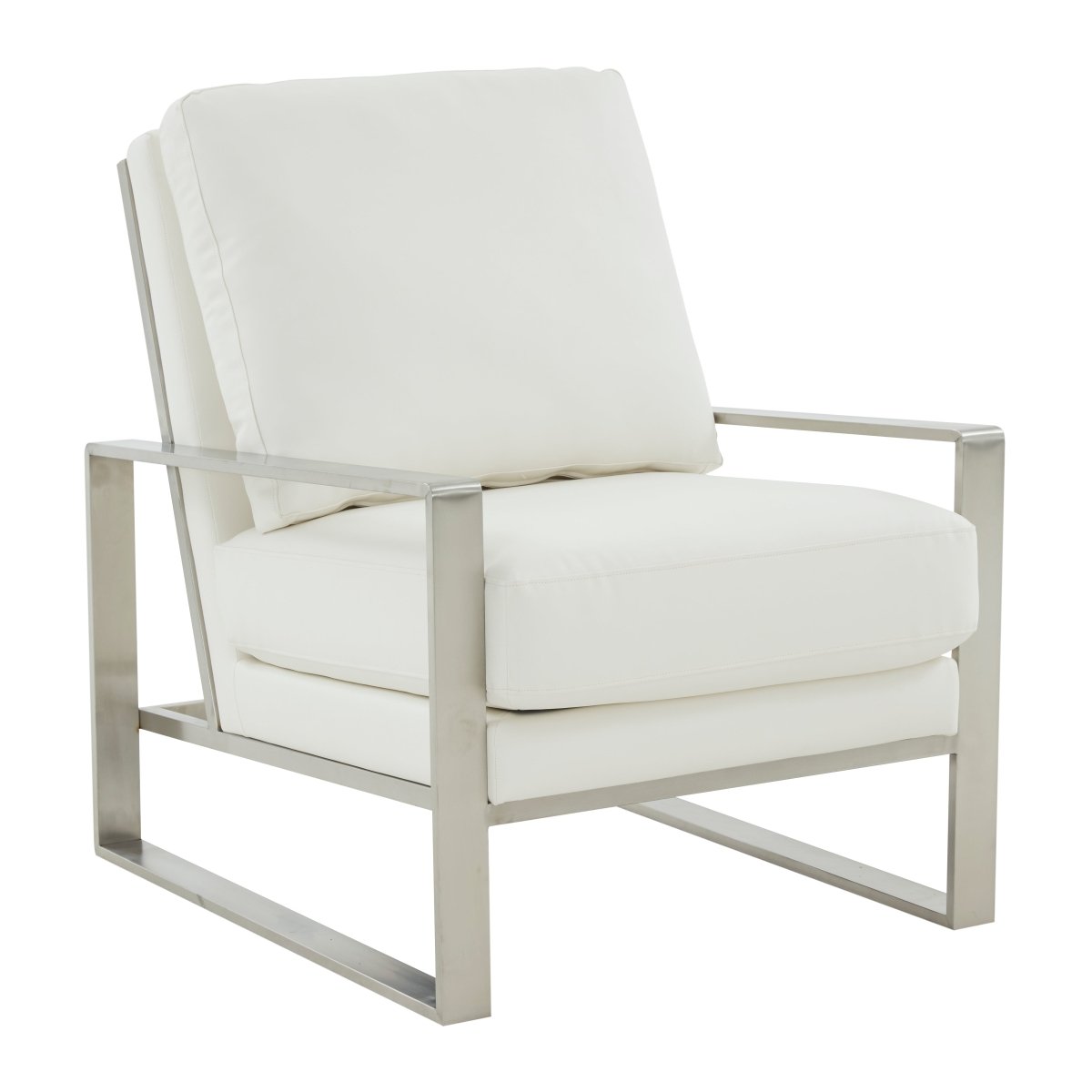 Jefferson Accent Armchair Upholstered in Velvet/Leather and Gold/Silver Metal Frame