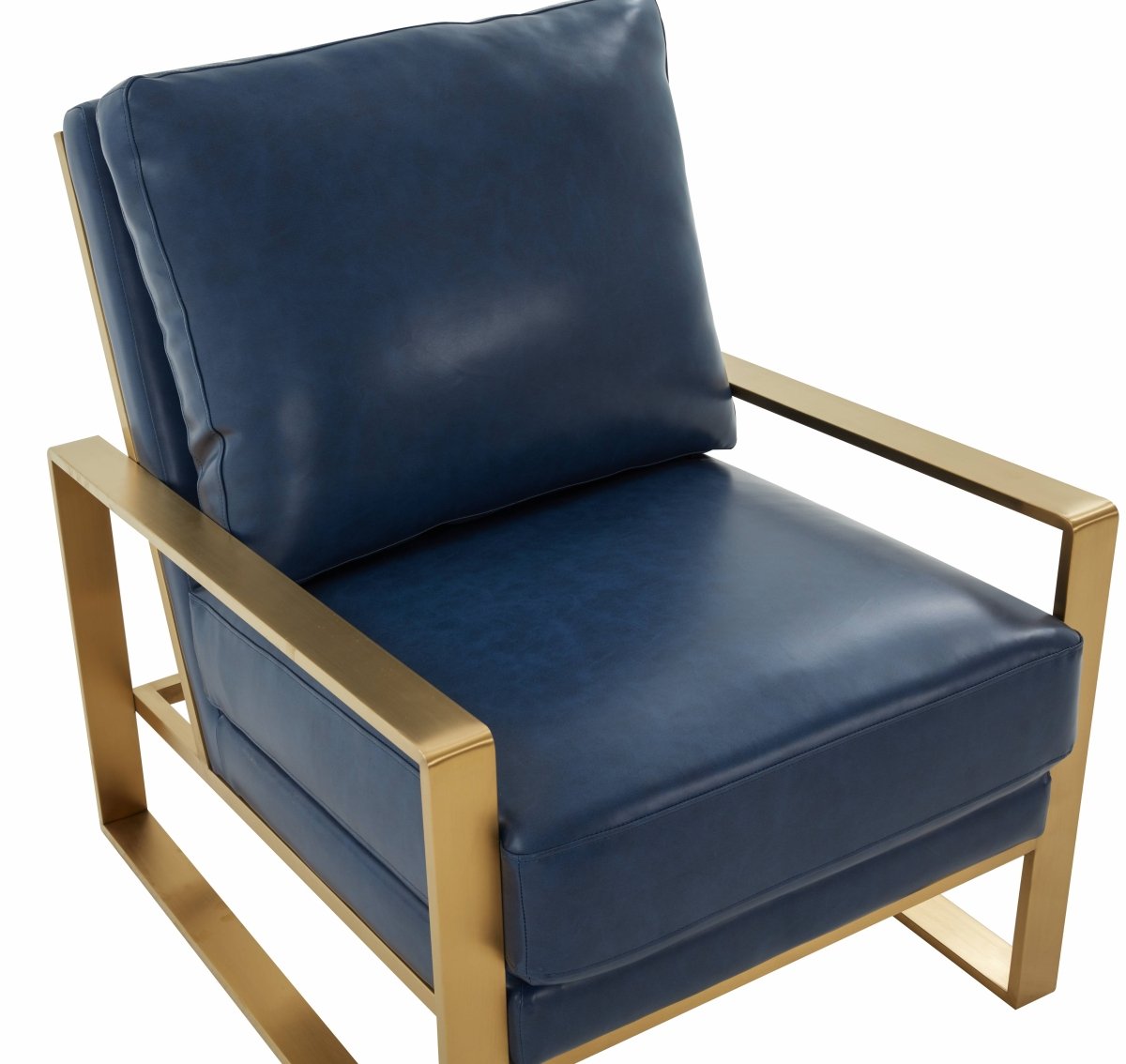 Jefferson Accent Armchair Upholstered in Velvet/Leather and Gold/Silver Metal Frame