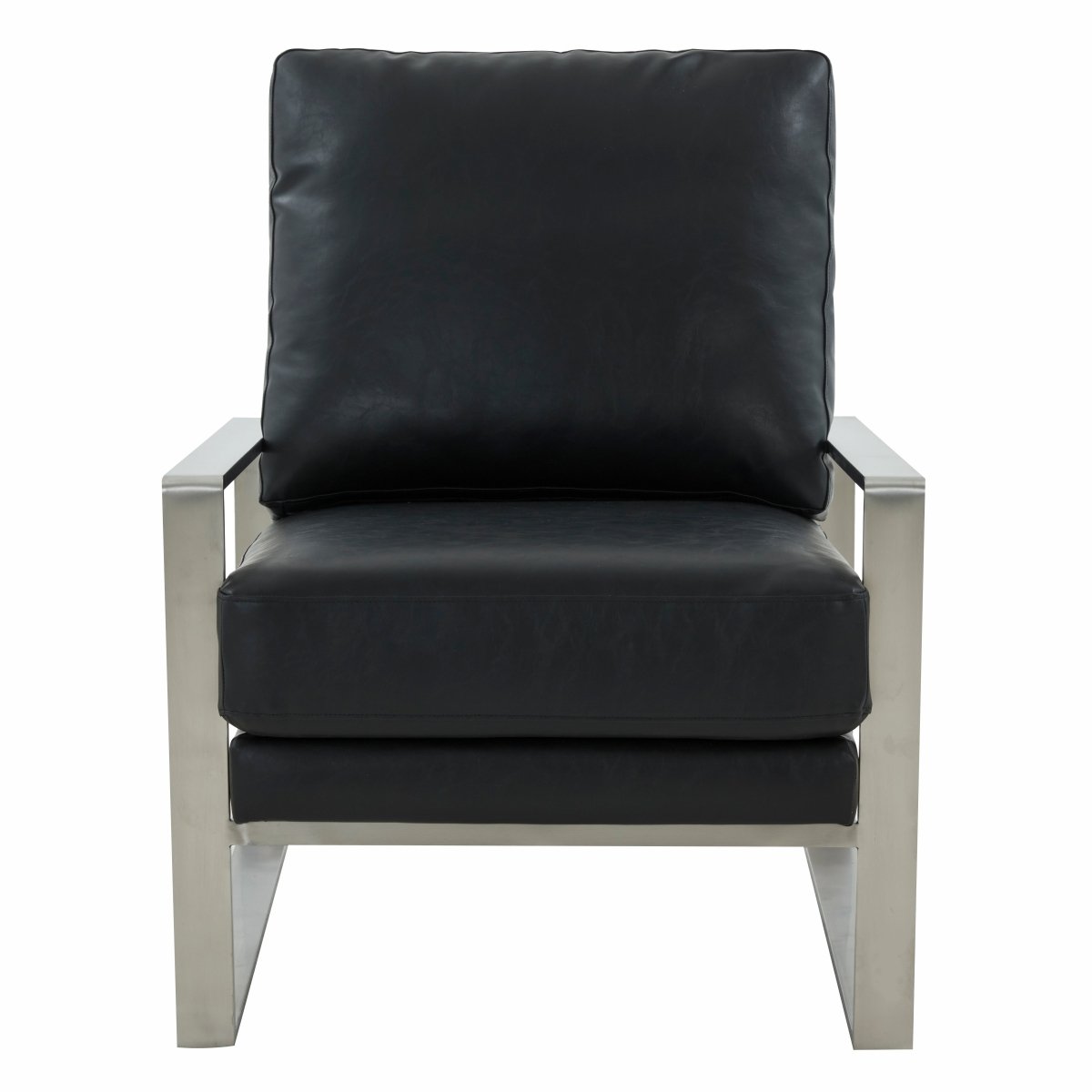 Jefferson Accent Armchair Upholstered in Velvet/Leather and Gold/Silver Metal Frame