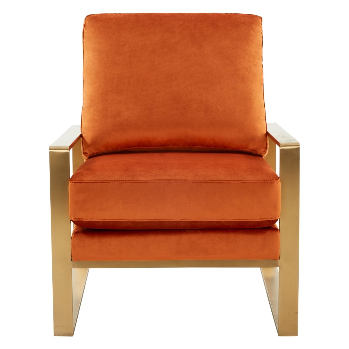 Jefferson Accent Armchair Upholstered in Velvet/Leather and Gold/Silver Metal Frame