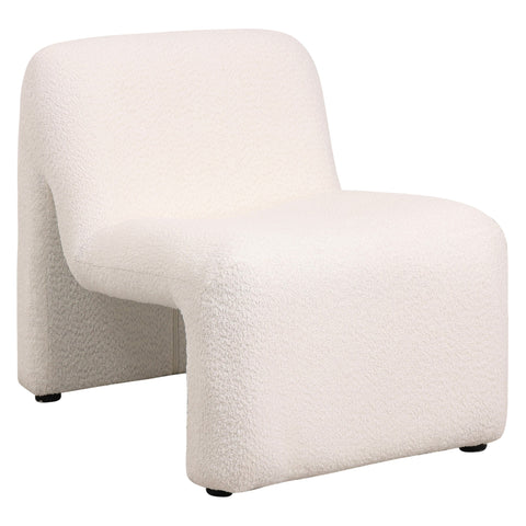 Klyx Accent Chair Upholstered in Boucle/Velvet Padded Seat and Back with Iron Frame