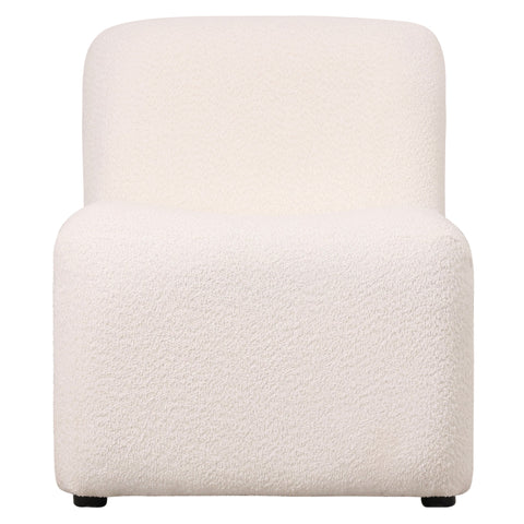 Klyx Accent Chair Upholstered in Boucle/Velvet Padded Seat and Back with Iron Frame