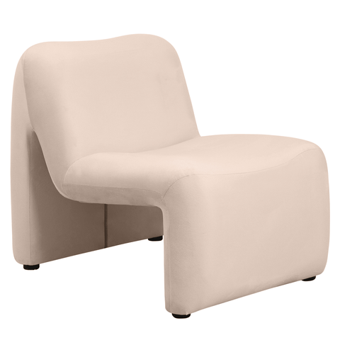 Klyx Accent Chair Upholstered in Boucle/Velvet Padded Seat and Back with Iron Frame