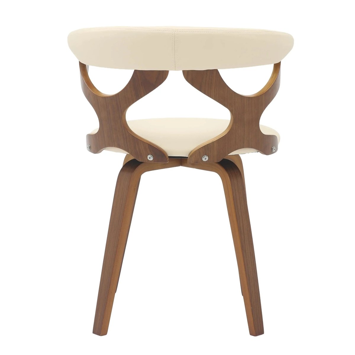 Klyne Leather Dining Chair with Poplar Wood Frame and Swivel Base Set of 2