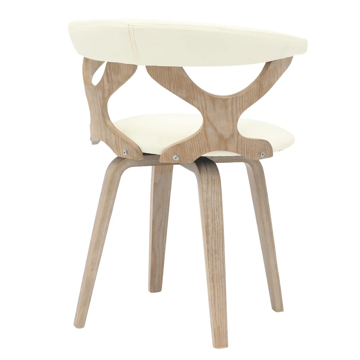 Klyne Leather Dining Chair with Poplar Wood Frame and Swivel Base Set of 2