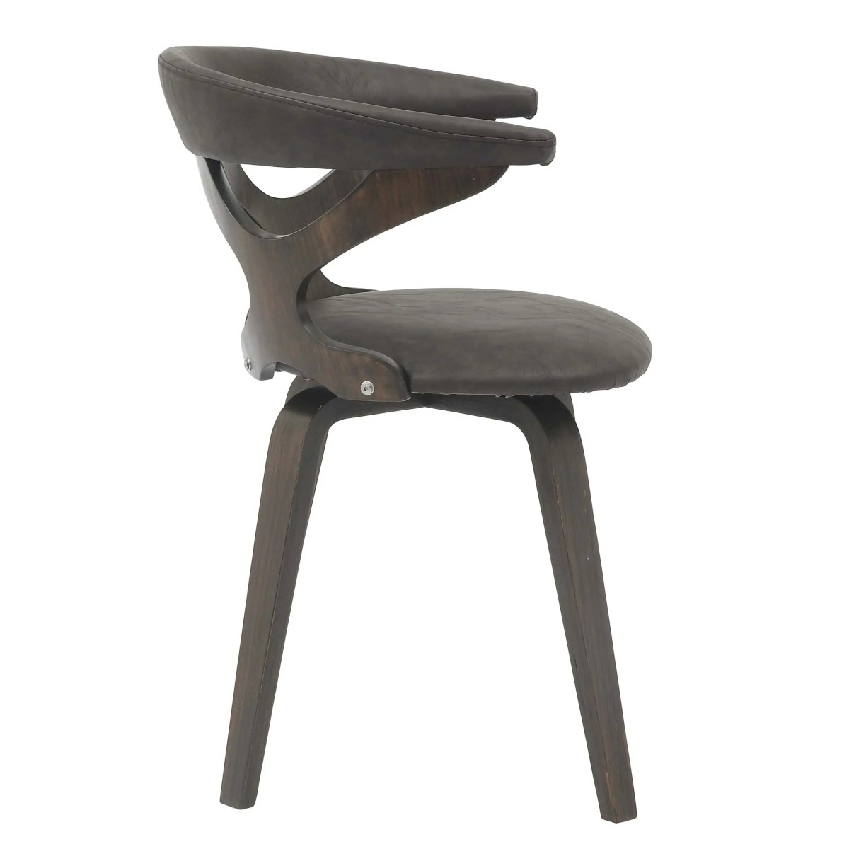 Klyne Leather Dining Chair with Poplar Wood Frame and Swivel Base Set of 2