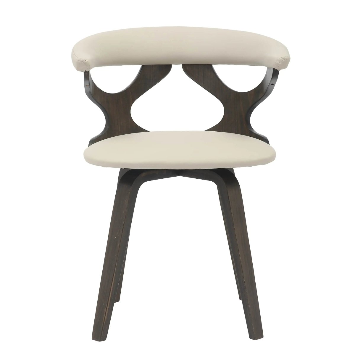 Klyne Leather Dining Chair with Poplar Wood Frame and Swivel Base Set of 2