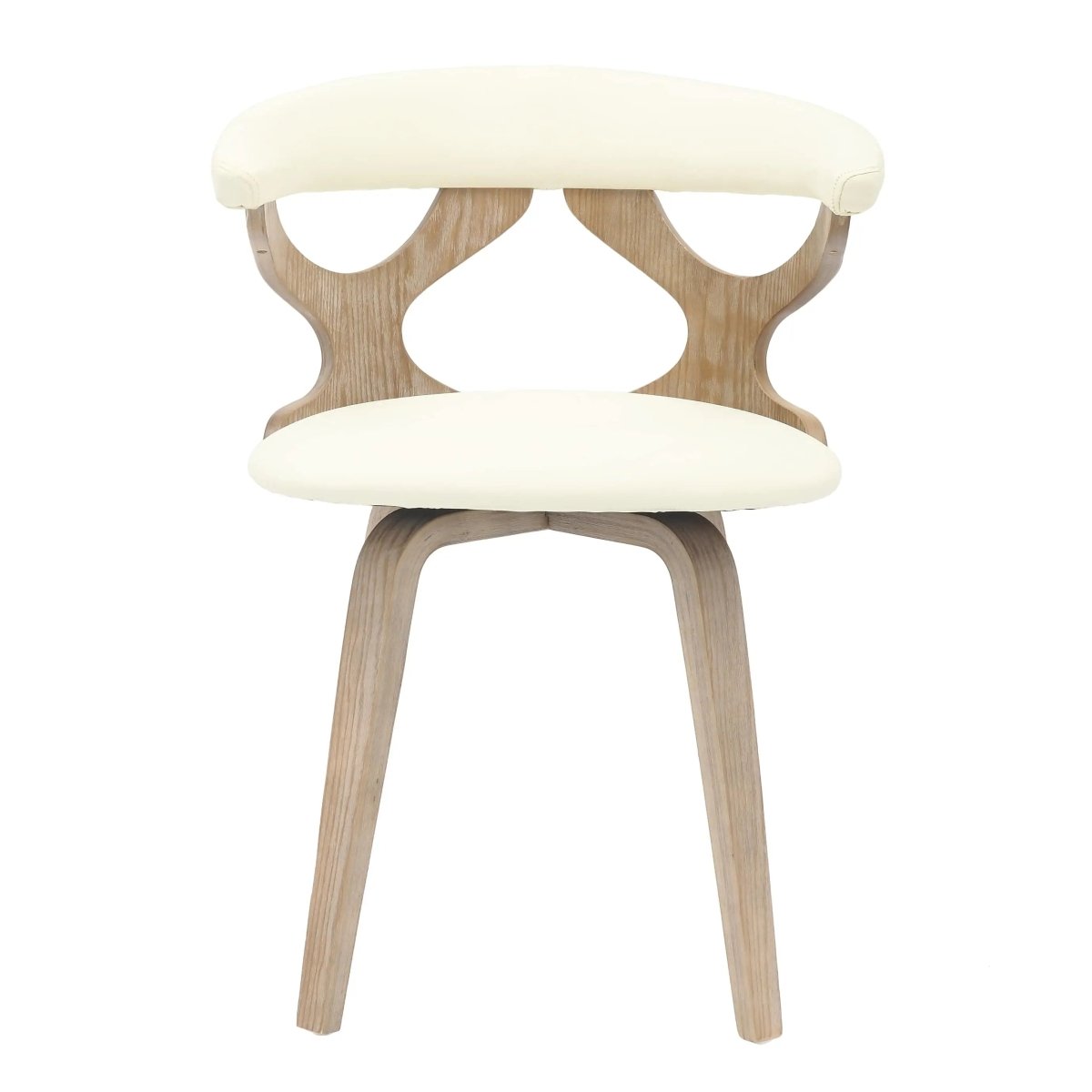 Klyne Leather Dining Chair with Poplar Wood Frame and Swivel Base Set of 2