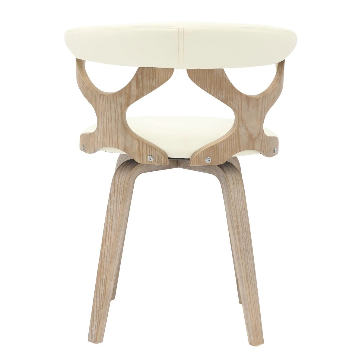 Klyne Leather Dining Chair with Poplar Wood Frame and Swivel Base Set of 4